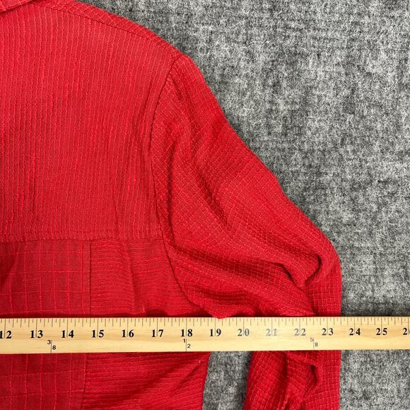 Canvasbacks Jacket Womens S Red‎ Linen Blazer Coat Business Formal Abstract Art - Picture 5 of 7